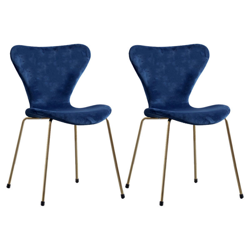 Home Wingback Dining Armless Chairs Indoor Dining Side Chairs with Metal Legs