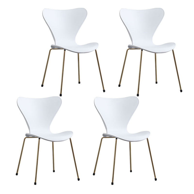 Home Wingback Dining Armless Chairs Indoor Dining Side Chairs with Metal Legs