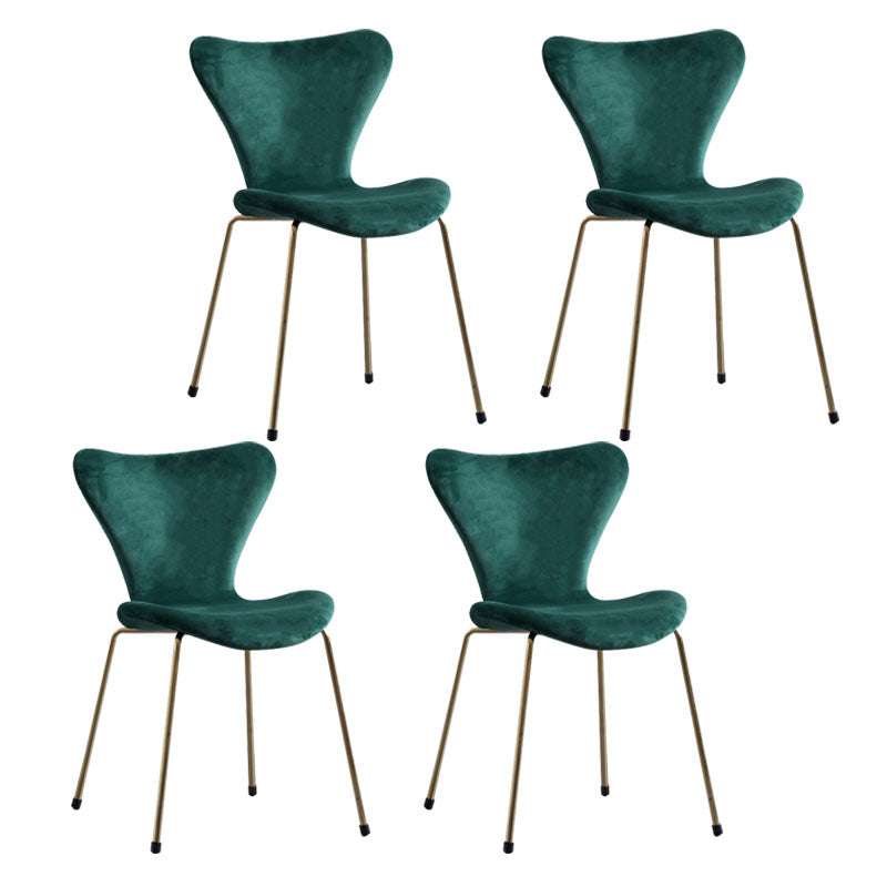 Home Wingback Dining Armless Chairs Indoor Dining Side Chairs with Metal Legs