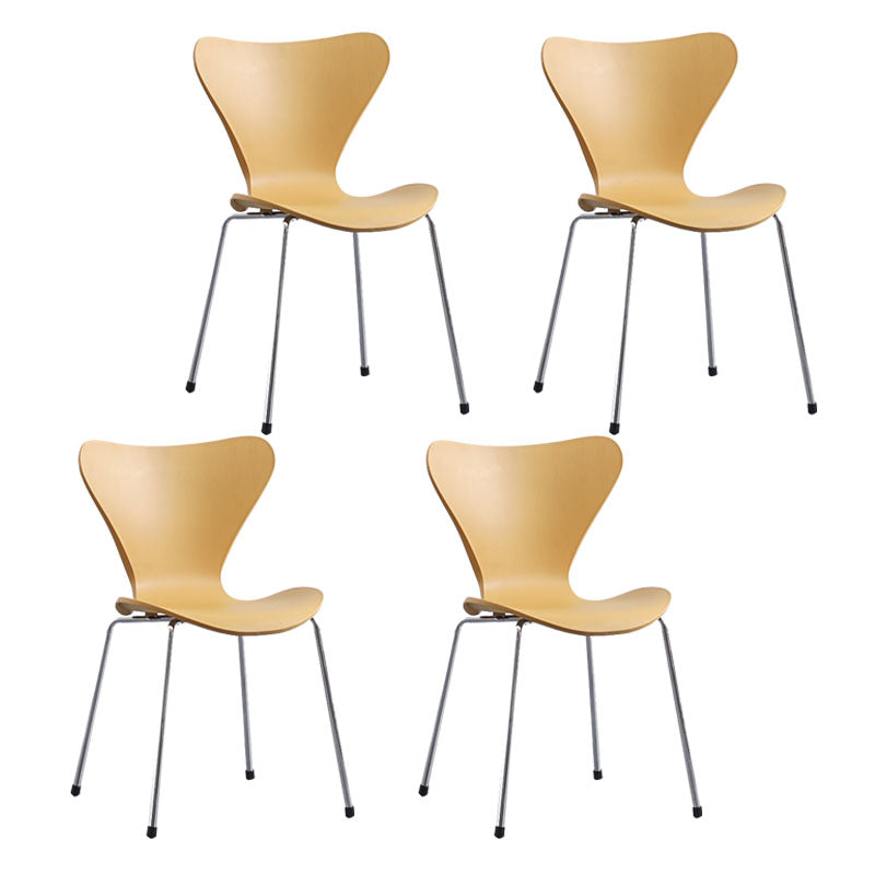 Home Wingback Dining Armless Chairs Indoor Dining Side Chairs with Metal Legs