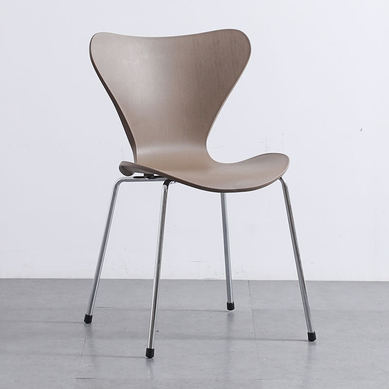 Home Wingback Dining Armless Chairs Indoor Dining Side Chairs with Metal Legs