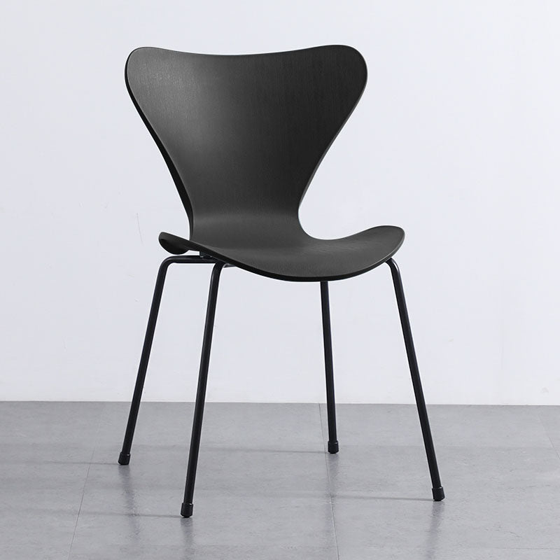 Home Wingback Dining Armless Chairs Indoor Dining Side Chairs with Metal Legs