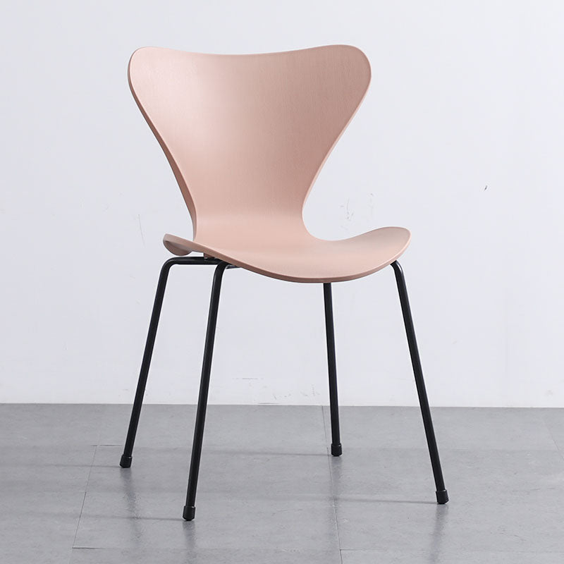 Home Wingback Dining Armless Chairs Indoor Dining Side Chairs with Metal Legs
