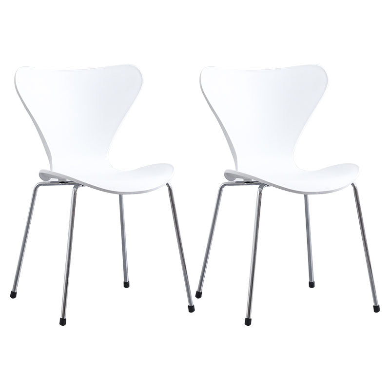 Home Wingback Dining Armless Chairs Indoor Dining Side Chairs with Metal Legs