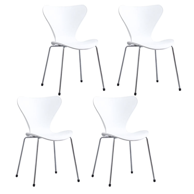 Home Wingback Dining Armless Chairs Indoor Dining Side Chairs with Metal Legs