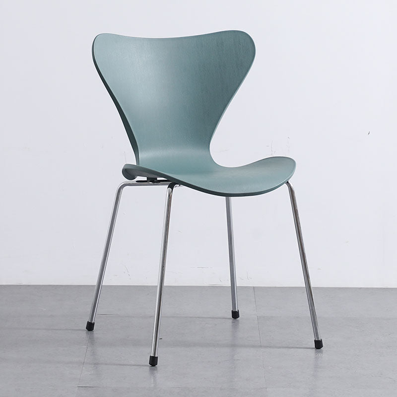 Home Wingback Dining Armless Chairs Indoor Dining Side Chairs with Metal Legs