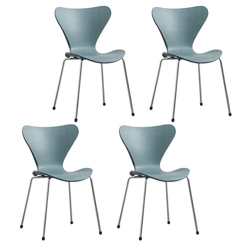 Home Wingback Dining Armless Chairs Indoor Dining Side Chairs with Metal Legs
