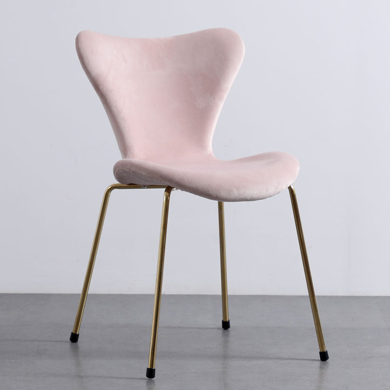 Home Wingback Dining Armless Chairs Indoor Dining Side Chairs with Metal Legs