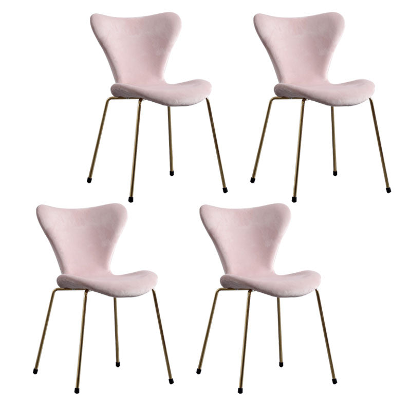 Home Wingback Dining Armless Chairs Indoor Dining Side Chairs with Metal Legs