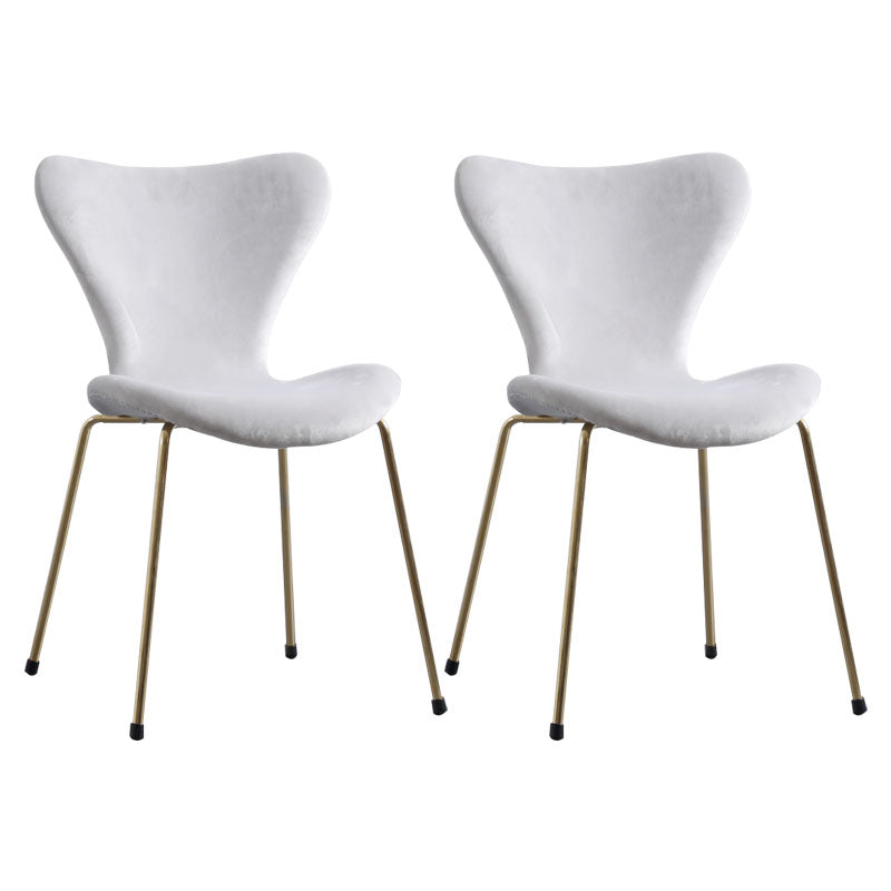 Home Wingback Dining Armless Chairs Indoor Dining Side Chairs with Metal Legs
