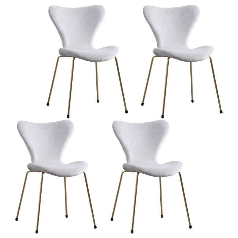 Home Wingback Dining Armless Chairs Indoor Dining Side Chairs with Metal Legs