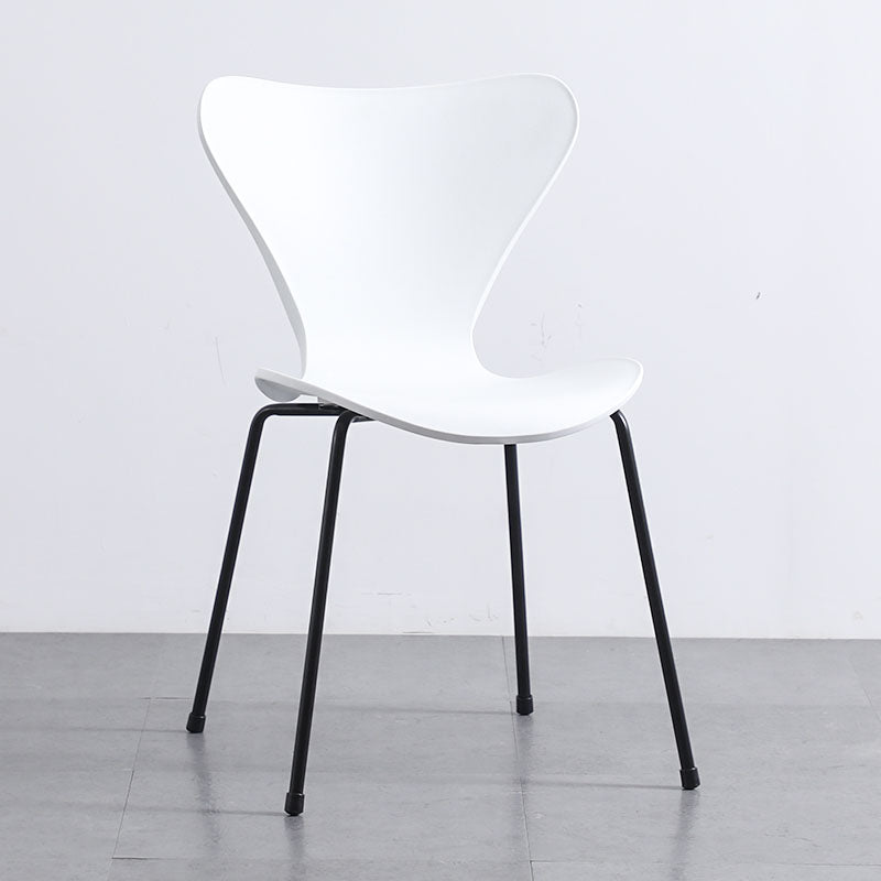 Home Wingback Dining Armless Chairs Indoor Dining Side Chairs with Metal Legs