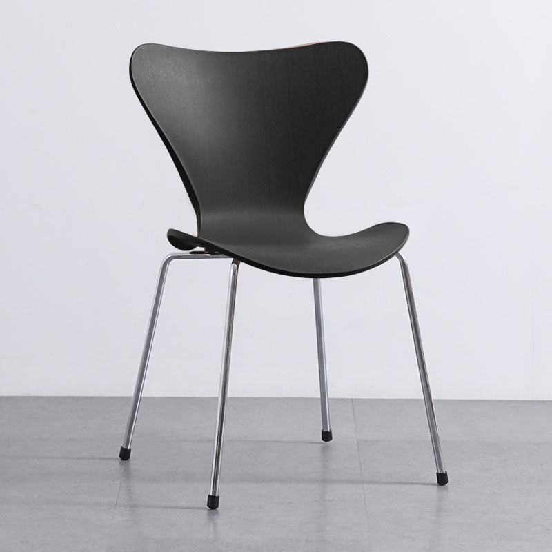 Home Wingback Dining Armless Chairs Indoor Dining Side Chairs with Metal Legs