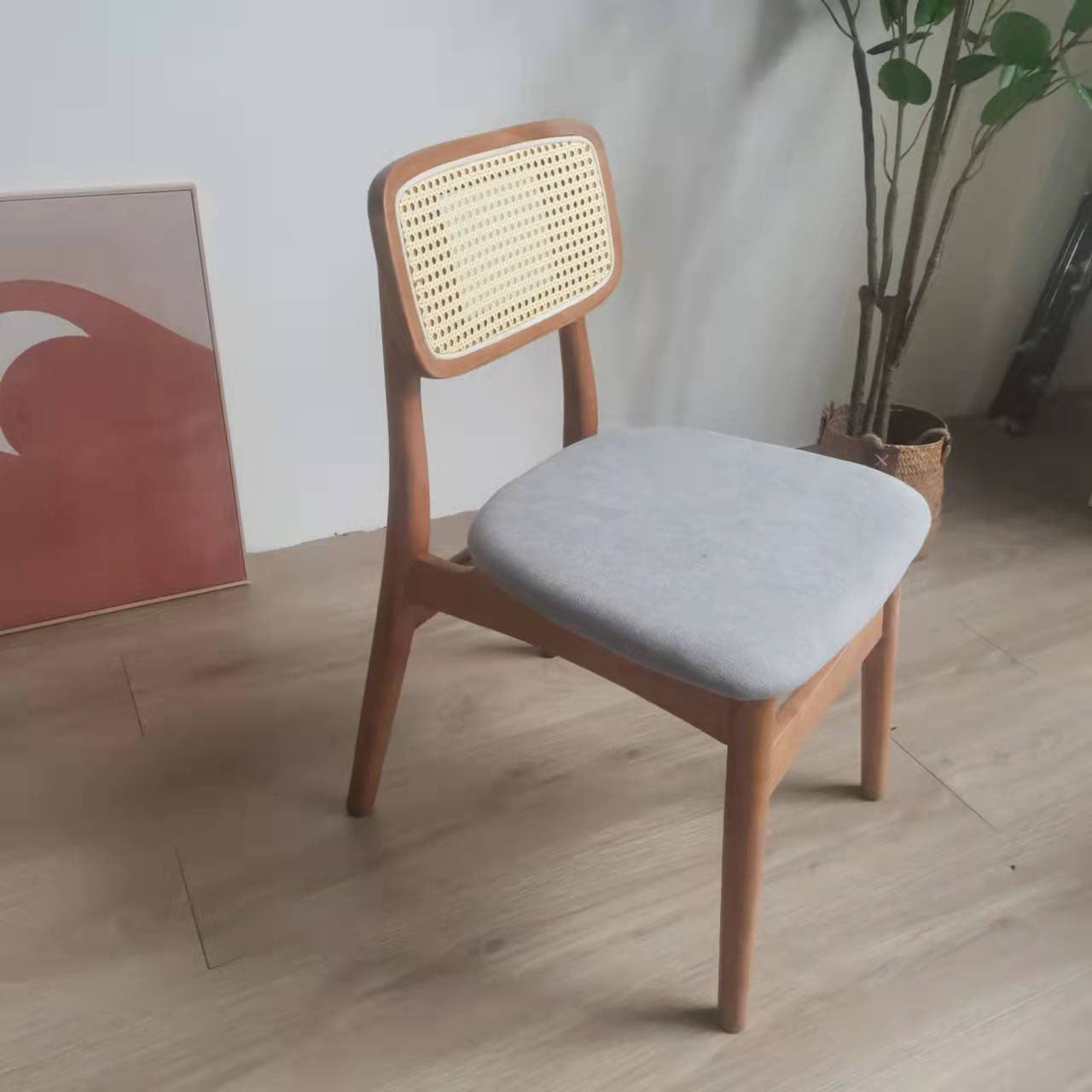 Ensemble de chaises latérales à dossier ouvert de cuisine de salle à manger de chaises en bois de hêtre de style moderne