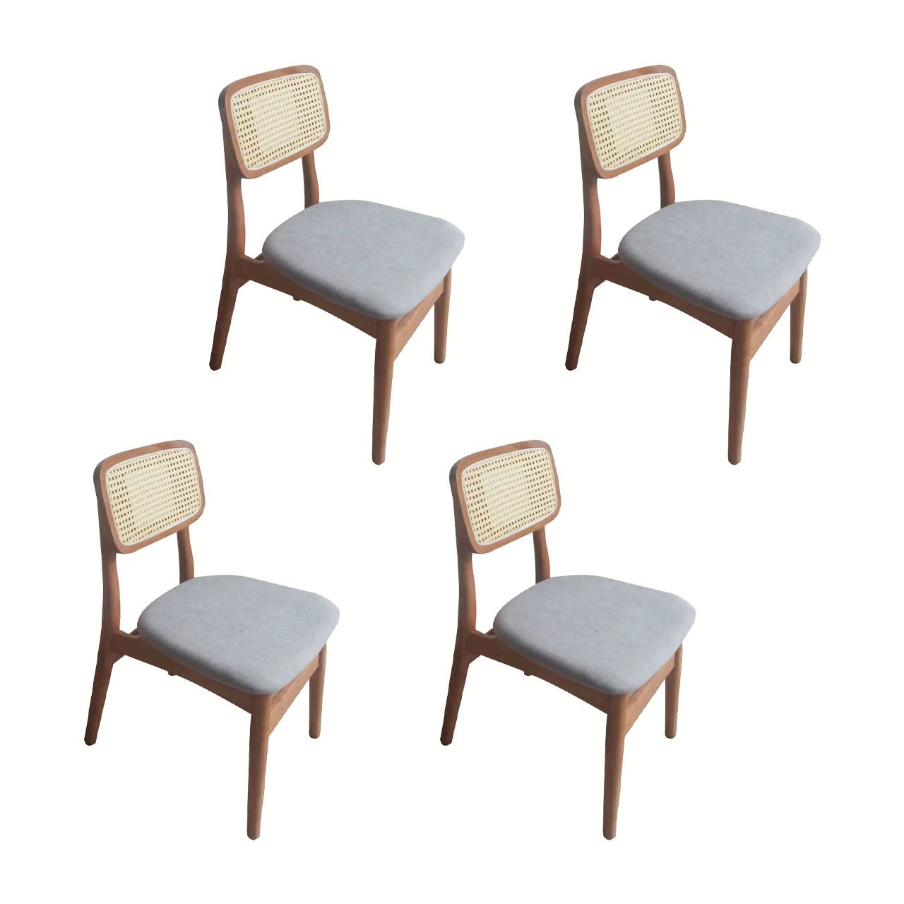 Ensemble de chaises latérales à dossier ouvert de cuisine de salle à manger de chaises en bois de hêtre de style moderne