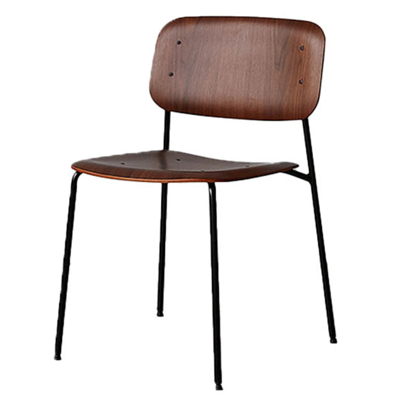 Chaise de salle à manger industrielle en métal, sans accoudoirs, à dossier ouvert, pour usage domestique