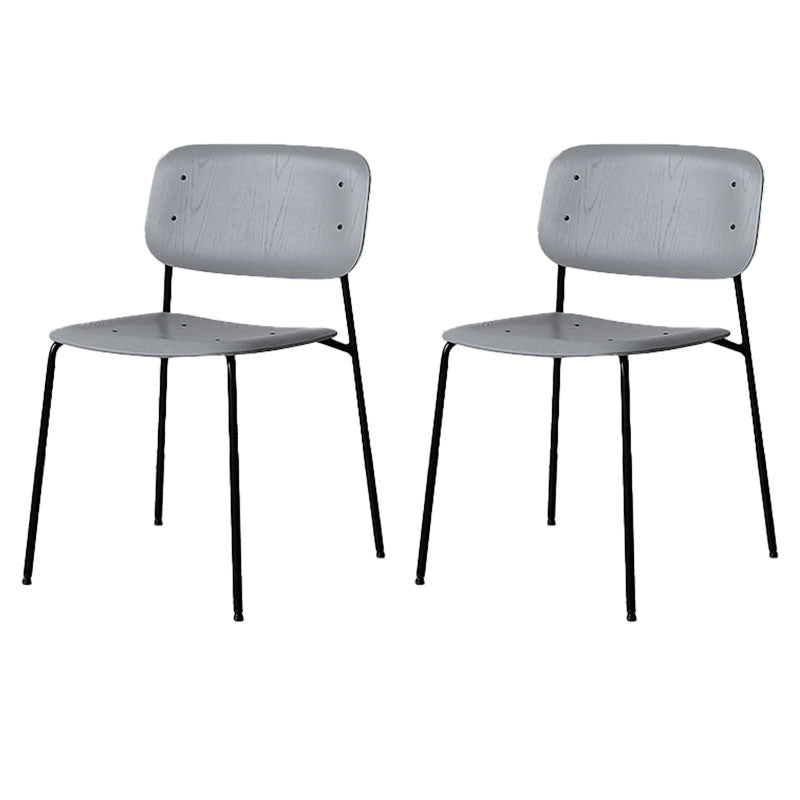 Chaise de salle à manger industrielle en métal, sans accoudoirs, à dossier ouvert, pour usage domestique