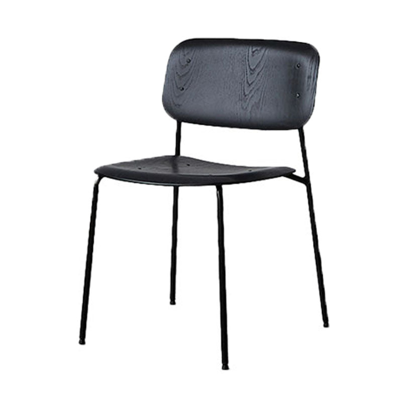 Chaise de salle à manger industrielle en métal, sans accoudoirs, à dossier ouvert, pour usage domestique