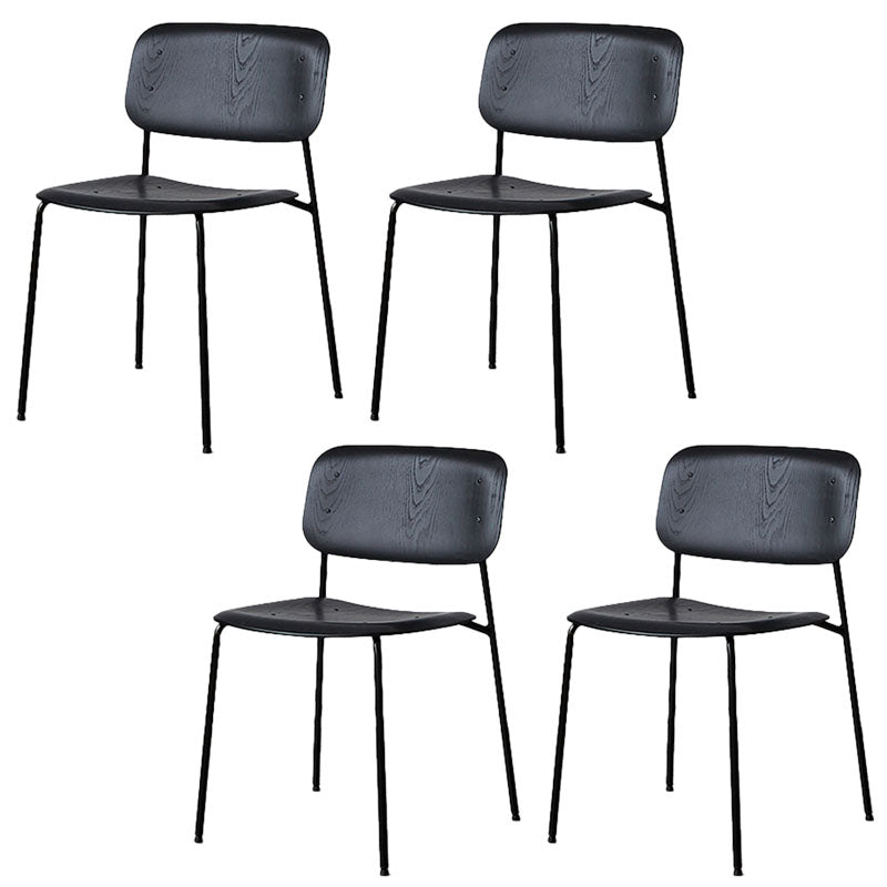 Chaise de salle à manger industrielle en métal, sans accoudoirs, à dossier ouvert, pour usage domestique