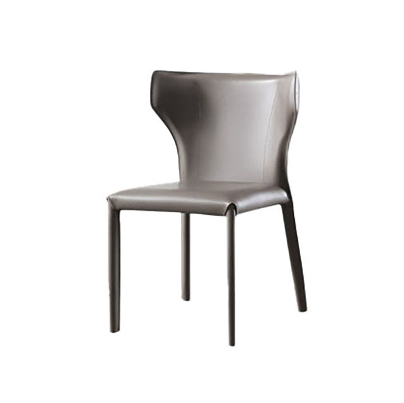 Modern Indoor-Outdoor Dining Room Chairs Wingback Parsons Armless Chair (Set of 2)