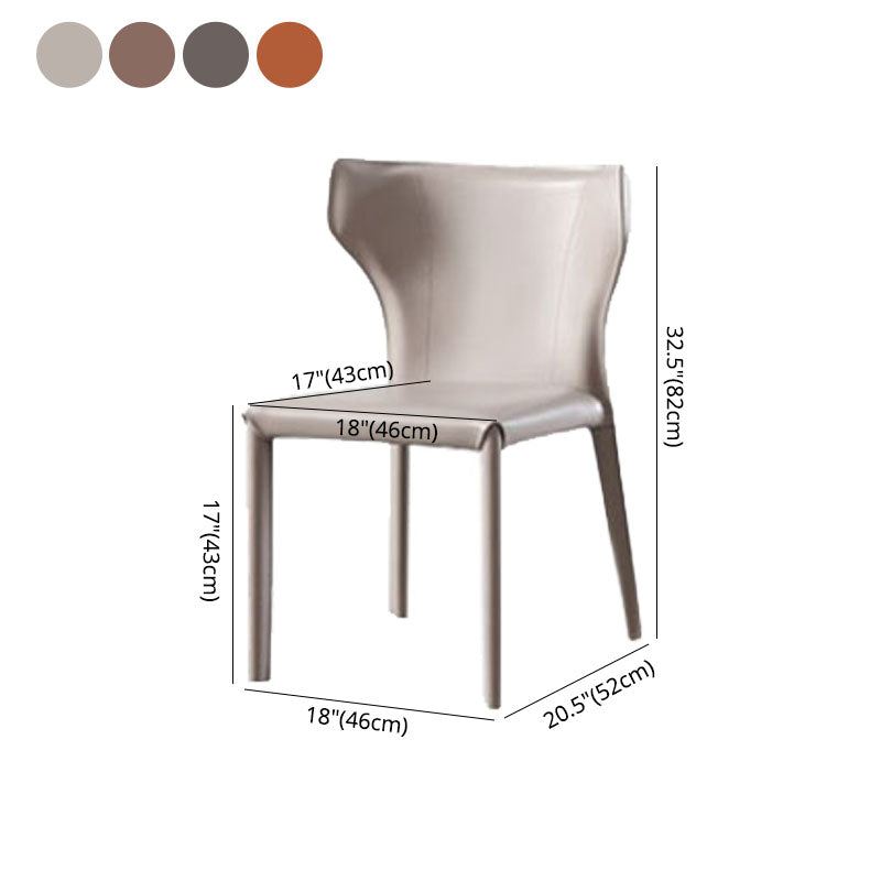 Modern Indoor-Outdoor Dining Room Chairs Wingback Parsons Armless Chair (Set of 2)