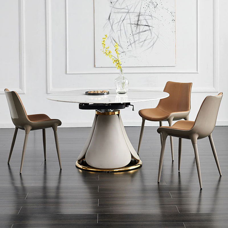 Silla de comedor de metal de estilo moderno, sillas auxiliares sin brazos para cocina (juego de 2)