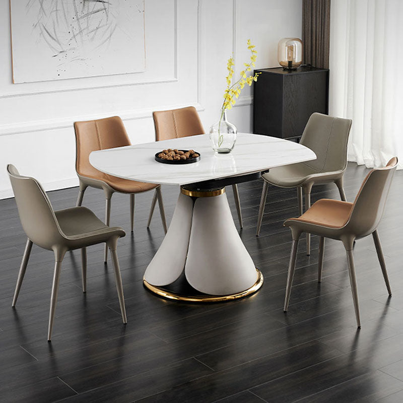 Silla de comedor de metal de estilo moderno, sillas auxiliares sin brazos para cocina (juego de 2)