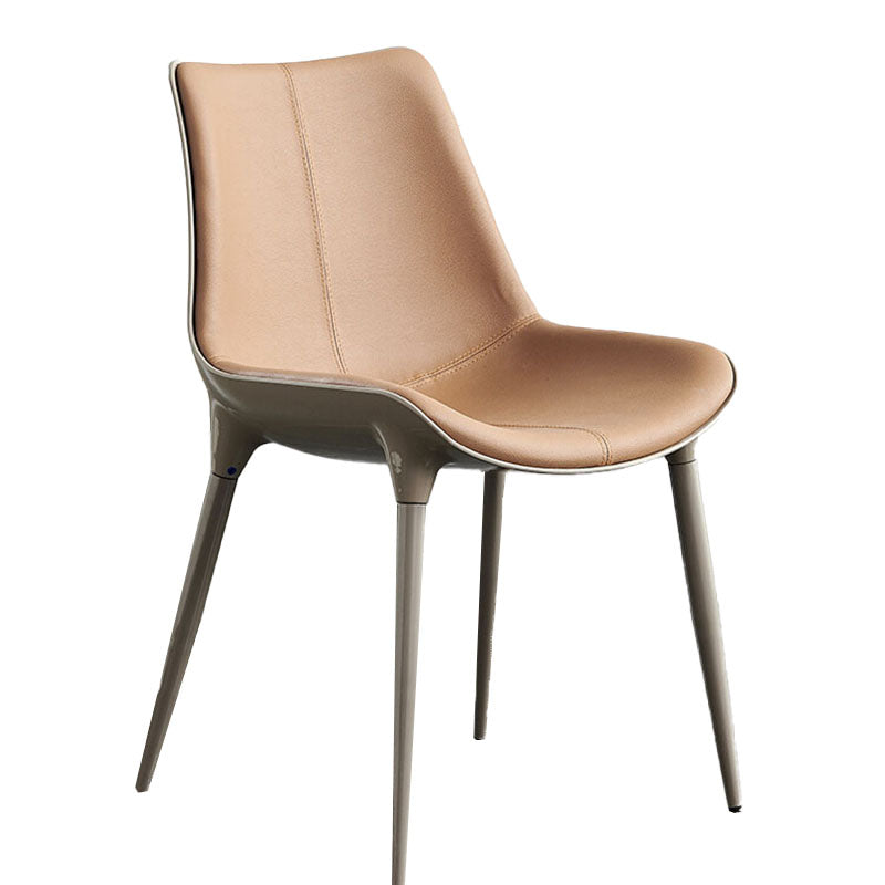 Silla de comedor de metal de estilo moderno, sillas auxiliares sin brazos para cocina (juego de 2)