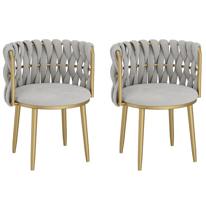 Noordse metalen eetkamerstoelen fluwelen armloze eetkamerstoelen voor restaurant