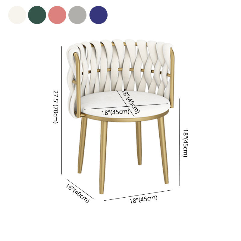 Noordse metalen eetkamerstoelen fluwelen armloze eetkamerstoelen voor restaurant