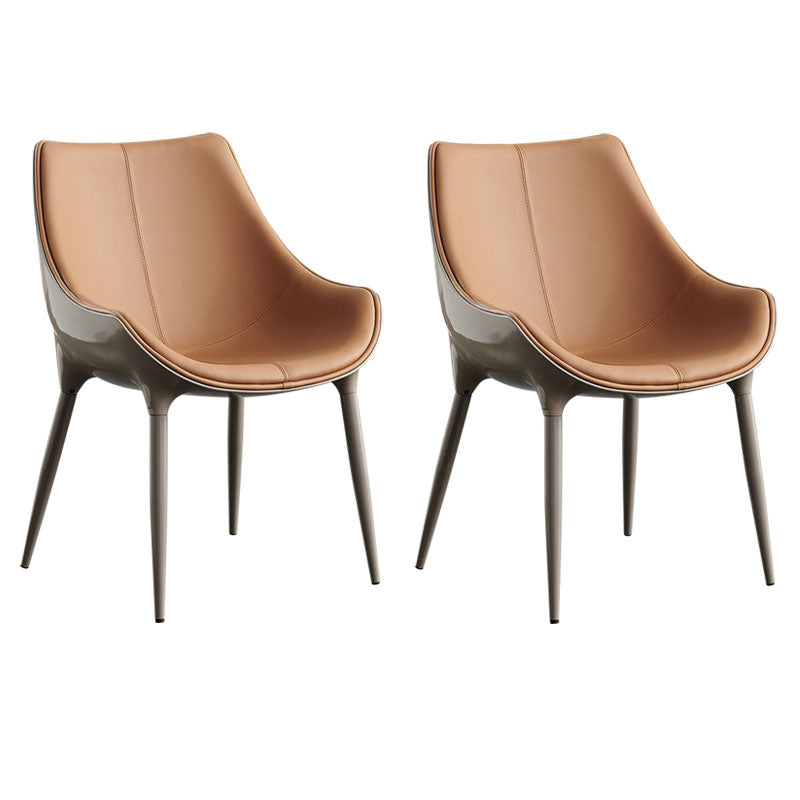 Silla de comedor de metal de estilo moderno, sillas laterales con brazo de comedor para cocina (juego de 2)