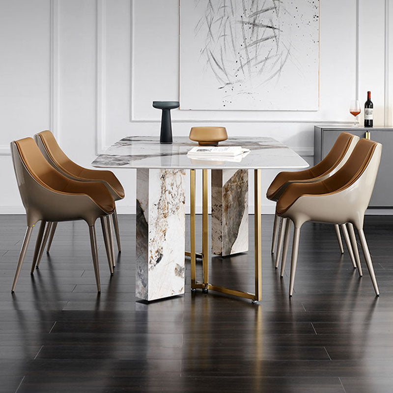Silla de comedor de metal de estilo moderno, sillas laterales con brazo de comedor para cocina (juego de 2)