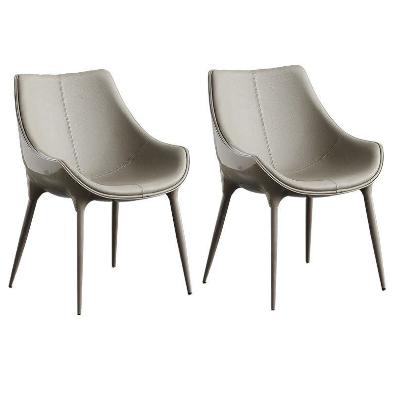 Silla de comedor de metal de estilo moderno, sillas laterales con brazo de comedor para cocina (juego de 2)