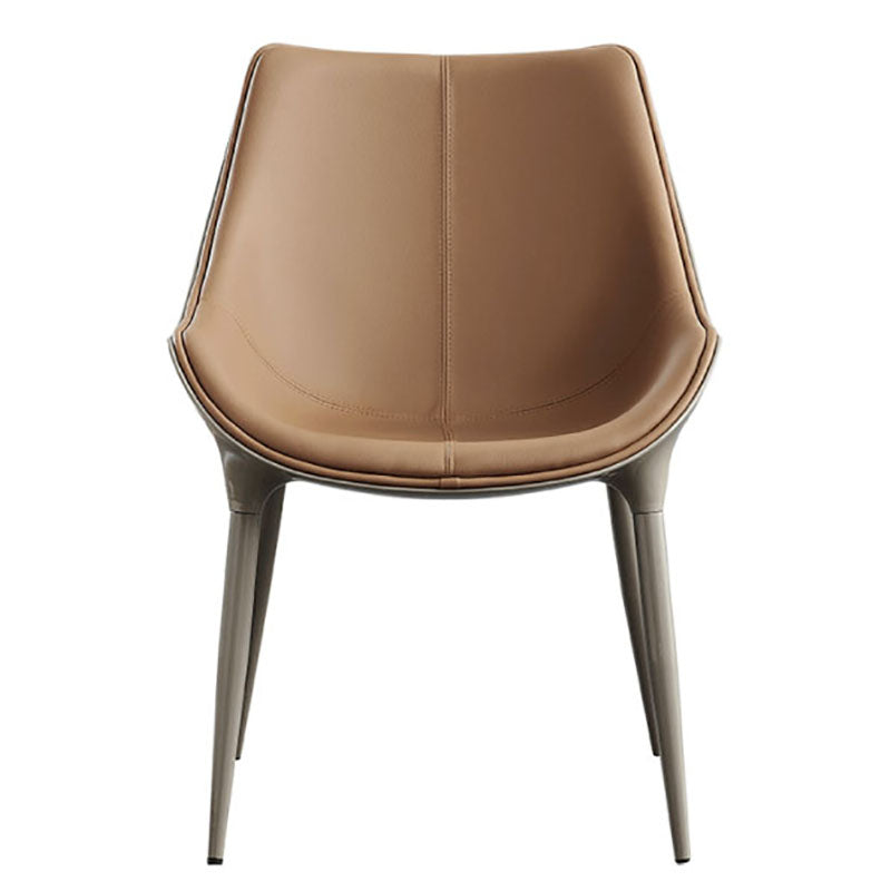 Silla de comedor de metal de estilo moderno, sillas laterales con brazo de comedor para cocina (juego de 2)