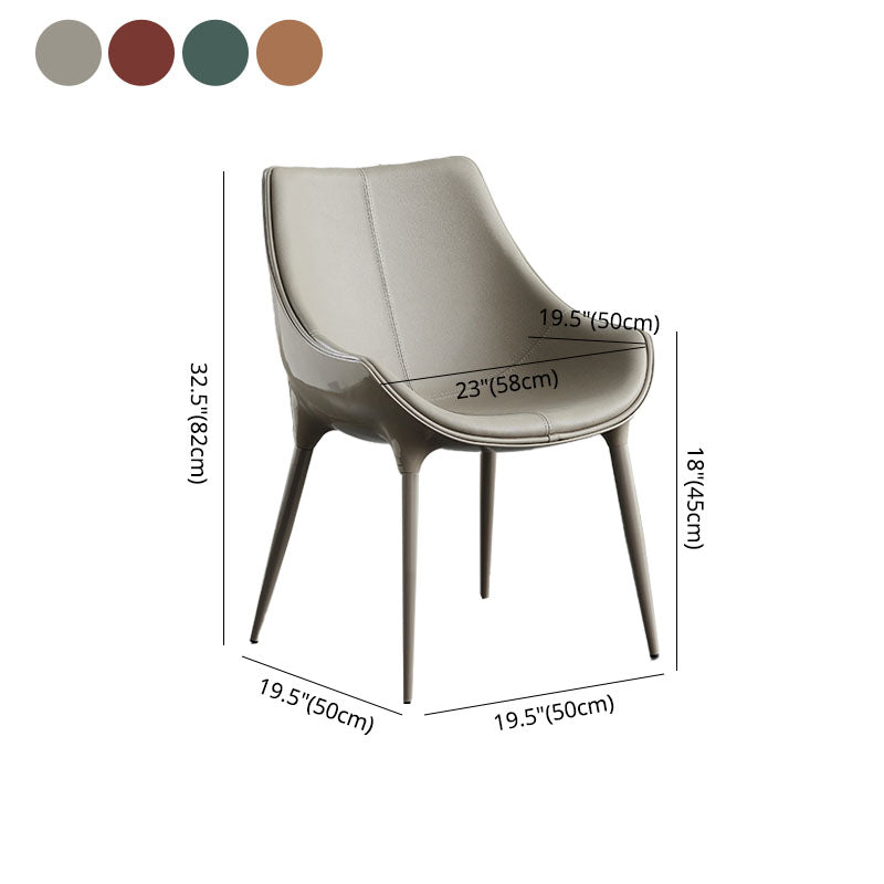 Silla de comedor de metal de estilo moderno, sillas laterales con brazo de comedor para cocina (juego de 2)