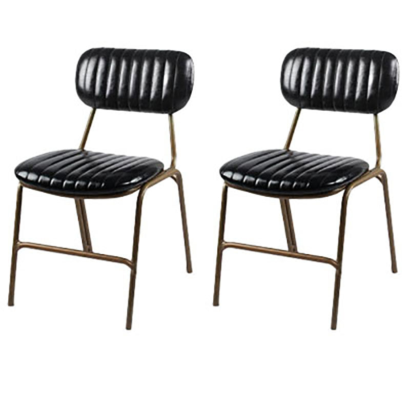 Sillas de comedor de metal industrial con respaldo abierto, sillas de comedor laterales sin brazos (juego de 2)