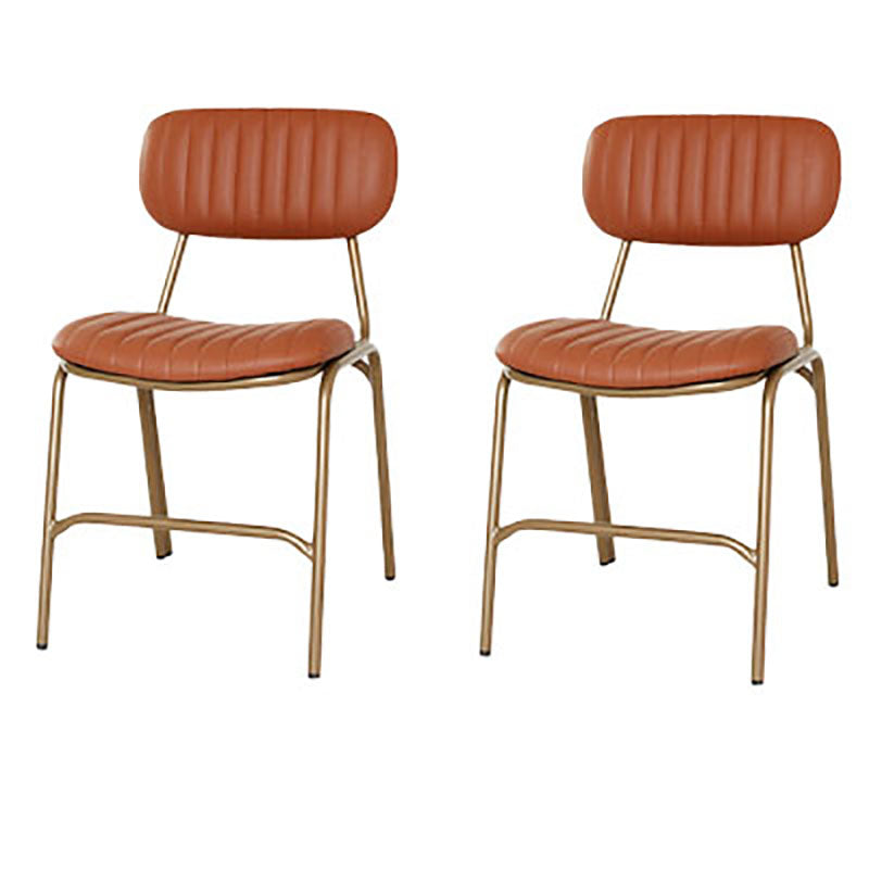 Sillas de comedor de metal industrial con respaldo abierto, sillas de comedor laterales sin brazos (juego de 2)