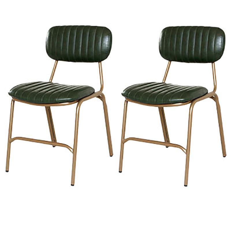 Sillas de comedor de metal industrial con respaldo abierto, sillas de comedor laterales sin brazos (juego de 2)