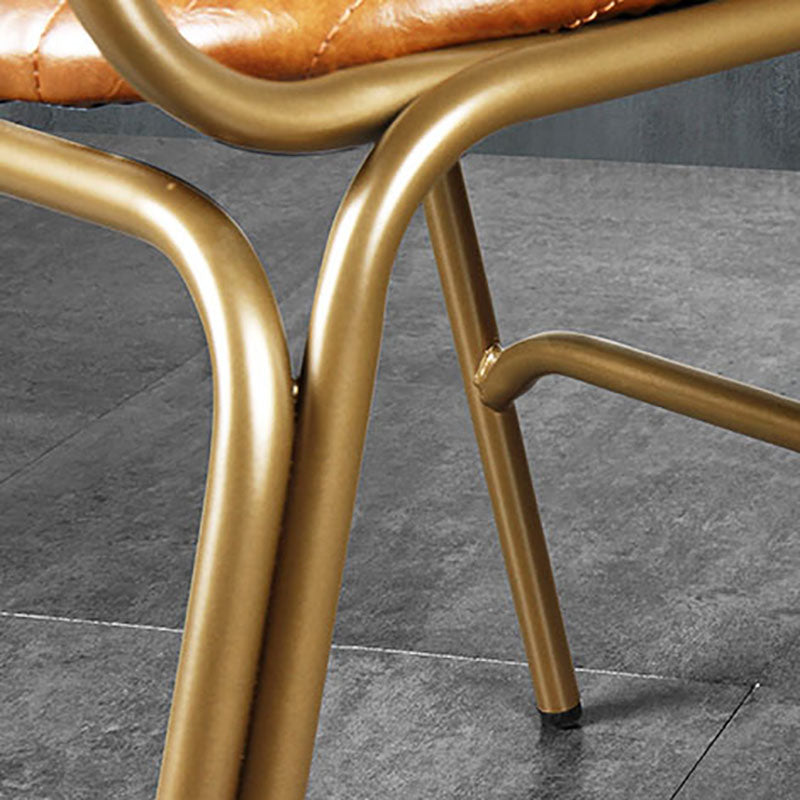 Sillas de comedor de metal industrial con respaldo abierto, sillas de comedor laterales sin brazos (juego de 2)