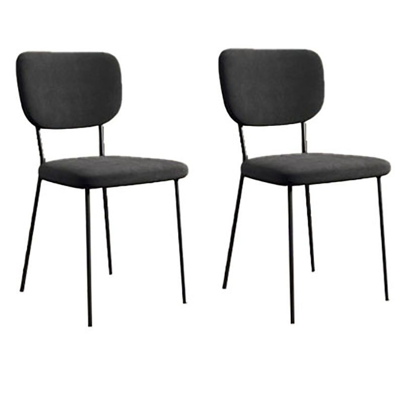 Sillas de comedor de metal nórdico, silla sin brazos con respaldo abierto para restaurante (juego de 2)