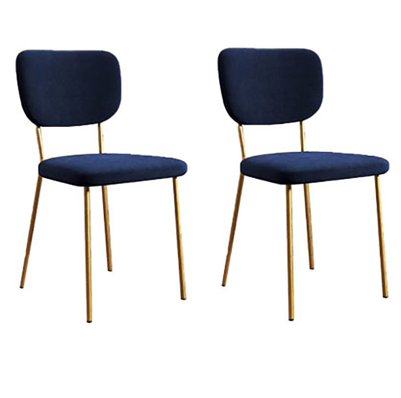 Sillas de comedor de metal nórdico, silla sin brazos con respaldo abierto para restaurante (juego de 2)