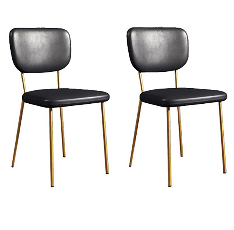 Sillas de comedor de metal nórdico, silla sin brazos con respaldo abierto para restaurante (juego de 2)
