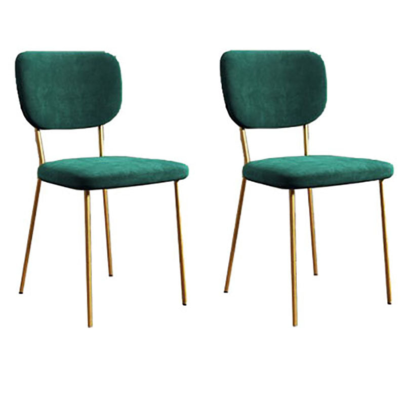 Sillas de comedor de metal nórdico, silla sin brazos con respaldo abierto para restaurante (juego de 2)