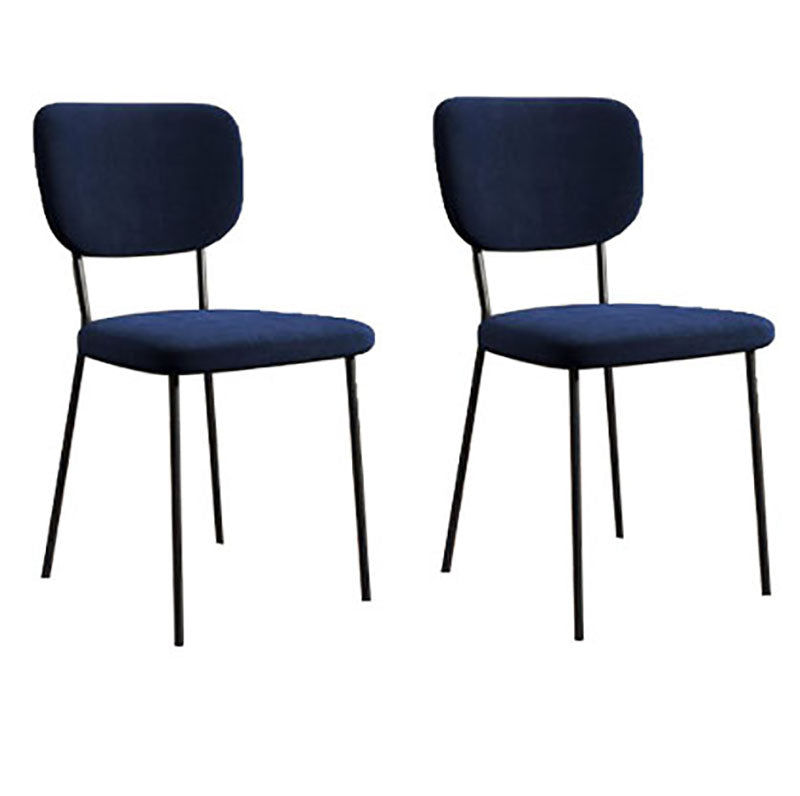 Sillas de comedor de metal nórdico, silla sin brazos con respaldo abierto para restaurante (juego de 2)