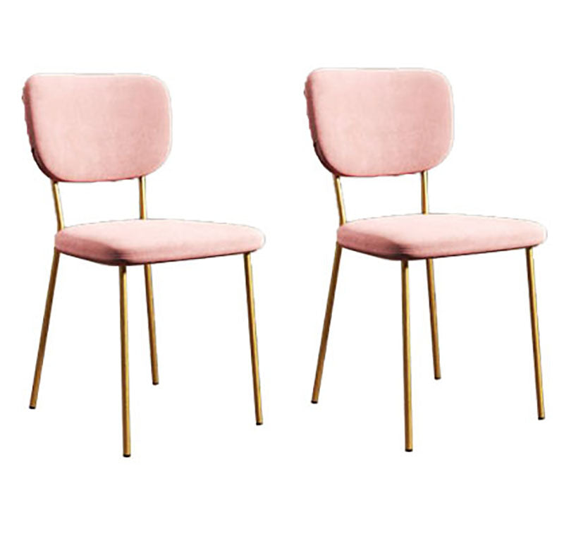 Sillas de comedor de metal nórdico, silla sin brazos con respaldo abierto para restaurante (juego de 2)