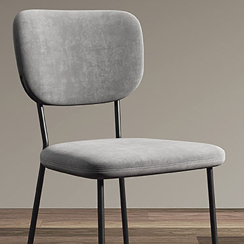 Sillas de comedor de metal nórdico, silla sin brazos con respaldo abierto para restaurante (juego de 2)