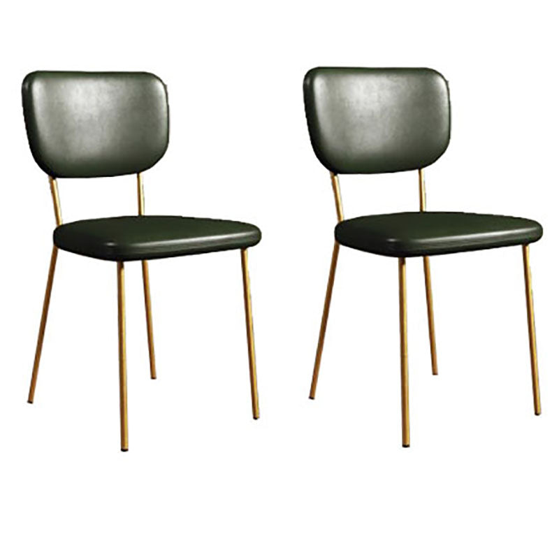 Sillas de comedor de metal nórdico, silla sin brazos con respaldo abierto para restaurante (juego de 2)
