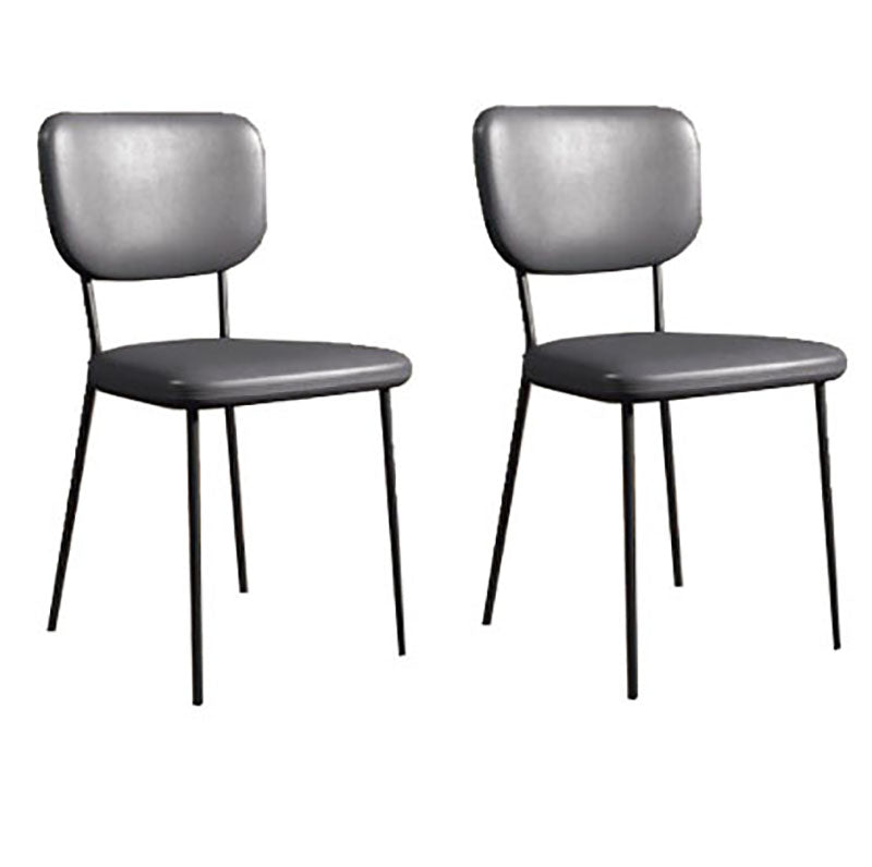 Sillas de comedor de metal nórdico, silla sin brazos con respaldo abierto para restaurante (juego de 2)
