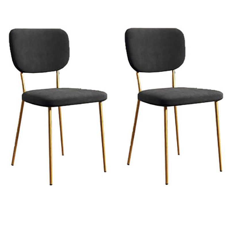 Sillas de comedor de metal nórdico, silla sin brazos con respaldo abierto para restaurante (juego de 2)
