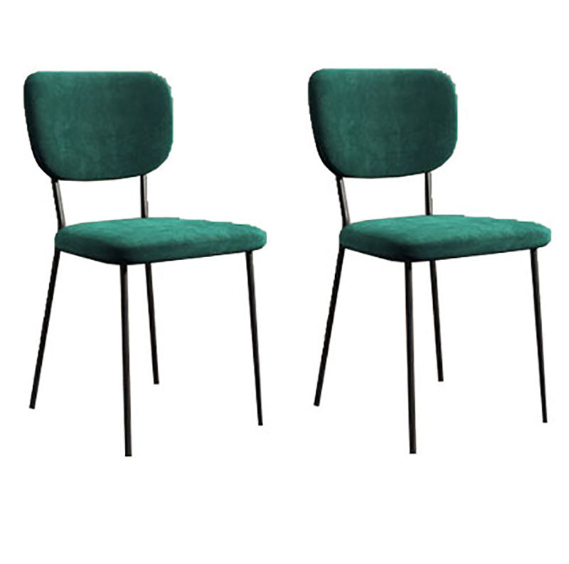 Sillas de comedor de metal nórdico, silla sin brazos con respaldo abierto para restaurante (juego de 2)